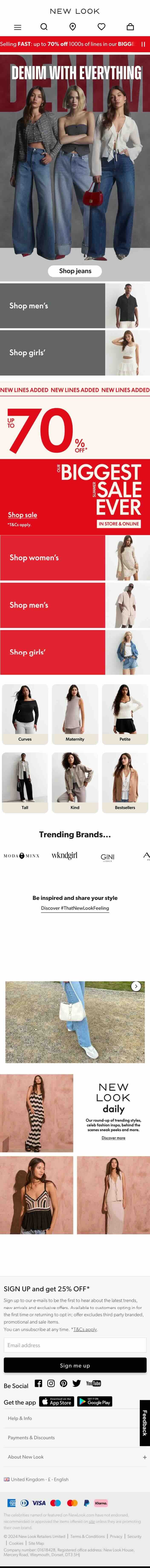 New Look mobile